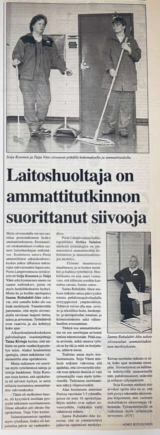 Satakunnan Työn lehtiartikkeli näyttötukinnoista